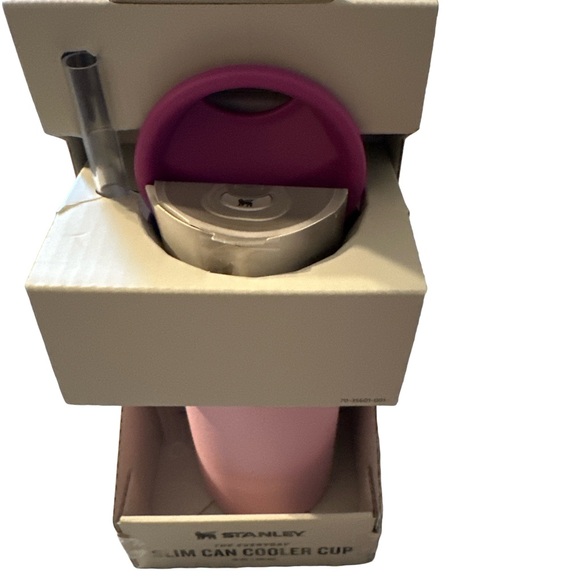 Stanley Slim Can Cooler Cup 10oz “Cherry Blossom” NIB - Picture 2 of 3